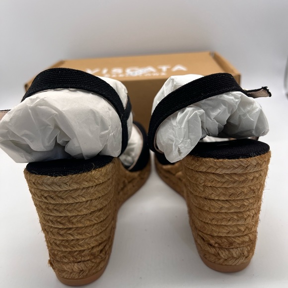 Viscata Peratallada Espadrille Canvas Wedges Spain Handmade 3 ½” Heel Women's 9 - Picture 3 of 16